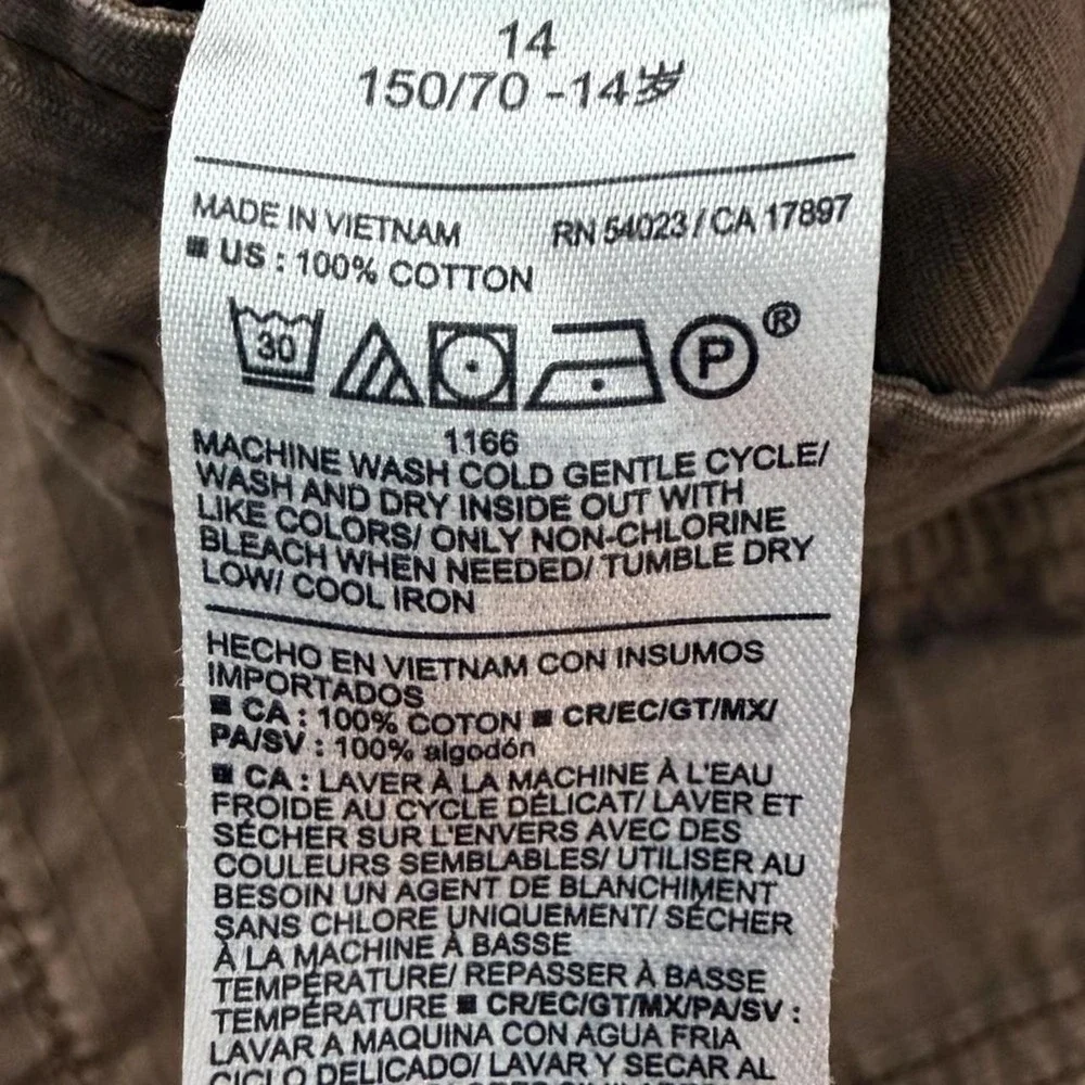 Old Navy Boys Brown Ripstop Cargo Shorts Size 14 Utility Y2K